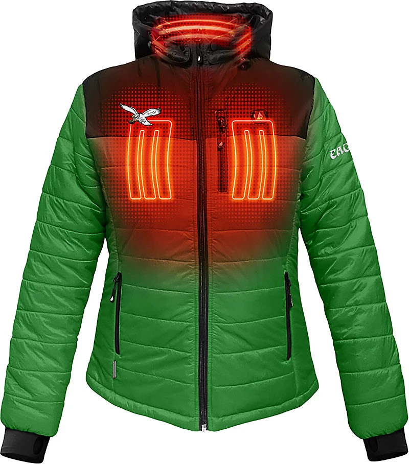 ActionHeat Women's Philadelphia Eagles 5V Puffer Heated Jacket