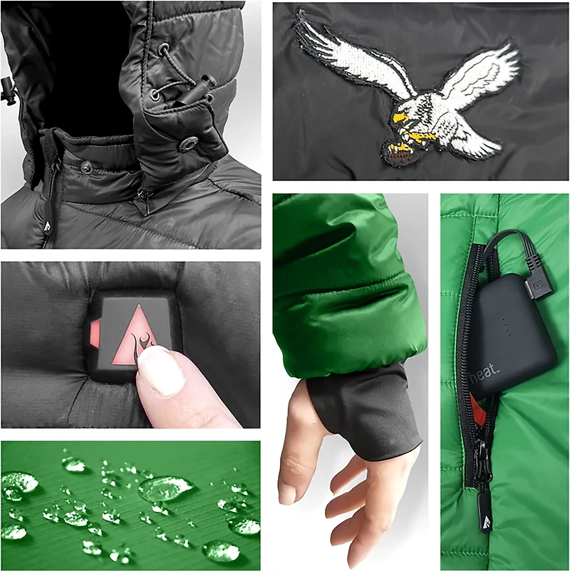 ActionHeat Women's Philadelphia Eagles 5V Puffer Heated Jacket