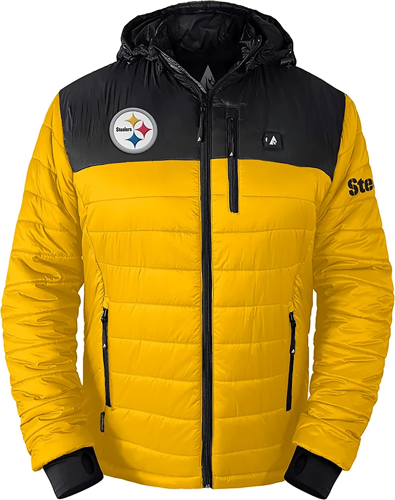 ActionHeat Men's Pittsburgh Steelers 5V Puffer Heated Jacket