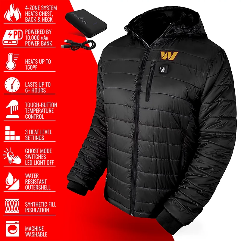 ActionHeat Men's Washington Commanders 5V Puffer Heated Jacket