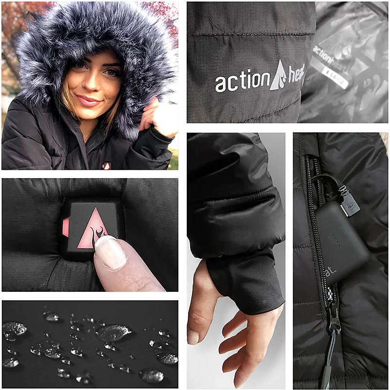 ActionHeat Women's Washington Commanders 5V Long Puffer Heated Jacket