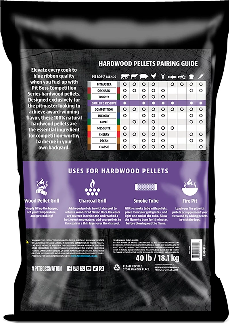 Pit Boss Competition Series Griller's Reserve 40 lb. BBQ Hardwood Pellets