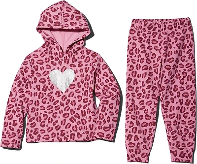 BCG Girls' 4-6X AOP Leopard Hoodie 2-Piece Set