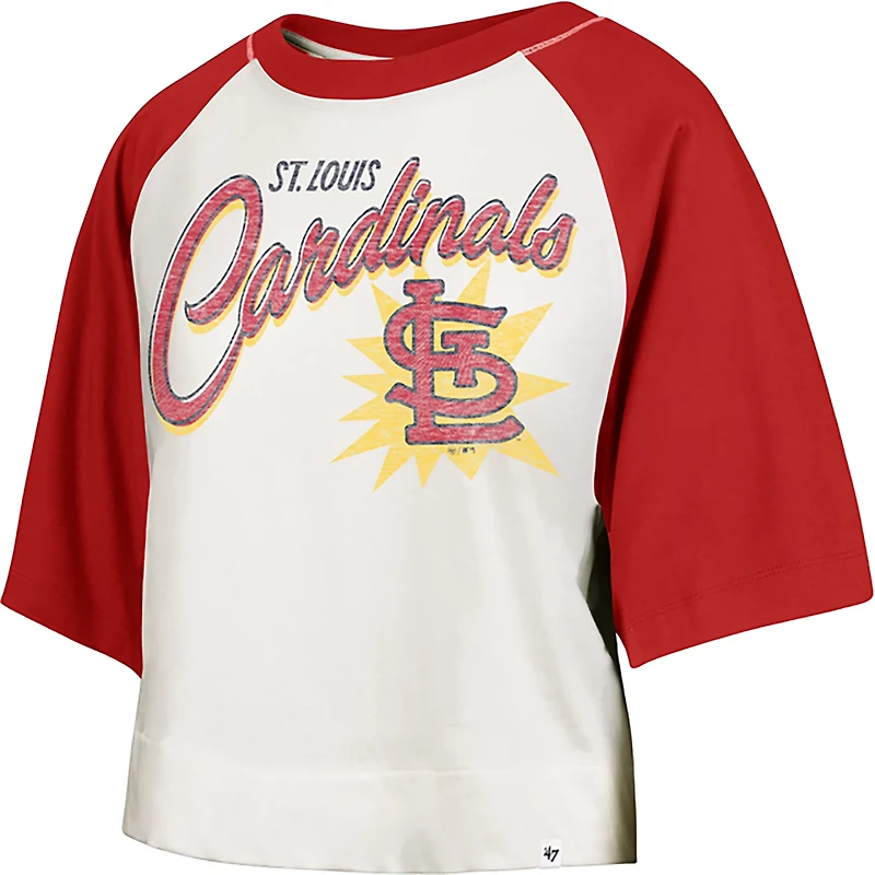 '47 St. Louis Cardinals Women's Flare Raglan Cropped Graphic T-shirt