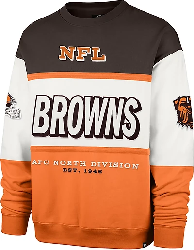 '47 Men's Cleveland Browns Breeze By Maximalist Long Sleeve Crew Sweatshirt