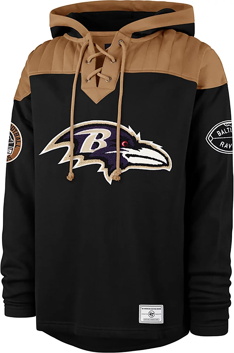 '47 Men's Baltimore Ravens Flannagan Wingback Lacer Long Sleeve Hoodie