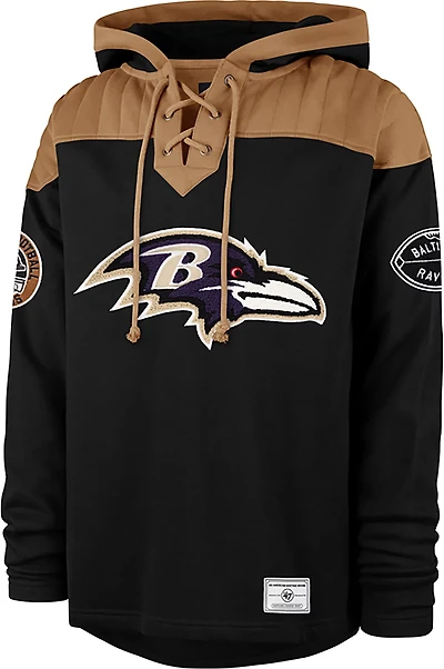 '47 Men's Baltimore Ravens Flannagan Wingback Lacer Long Sleeve Hoodie