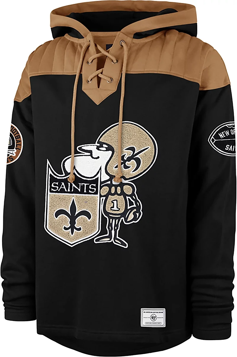 '47 Men's New Orleans Saints Flannagan Wingback Lacer Long Sleeve Hoodie