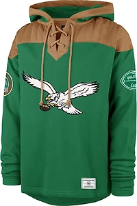 '47 Men's Philadelphia Eagles Flannagan Wingback Lacer Long Sleeve Hoodie