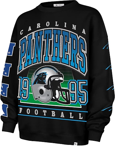 47 Women's Panthers Go Big Oversize Long Sleeve Crew Sweatshirt