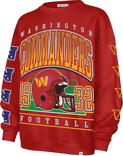 47 Women's Commanders Go Big Oversize Long Sleeve Crew Sweatshirt