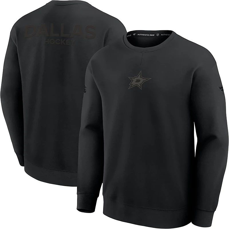 Fanatics Men's Stars Authentic Pro Road Fleece Long Sleeve Crew Top