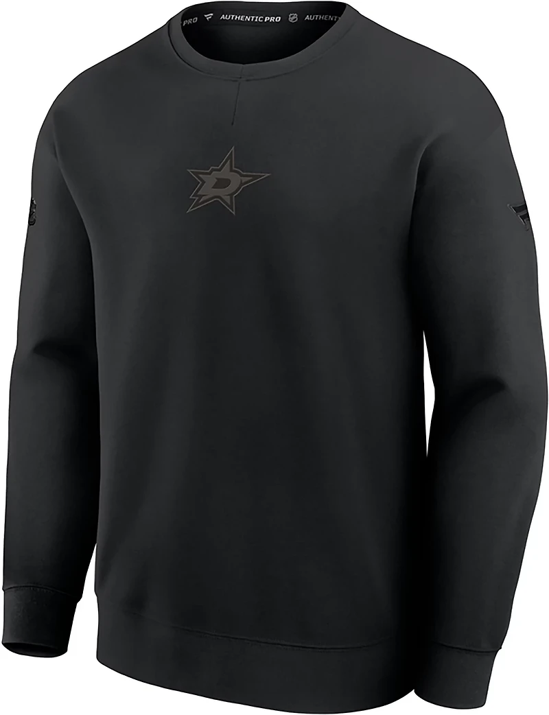 Fanatics Men's Stars Authentic Pro Road Fleece Long Sleeve Crew Top