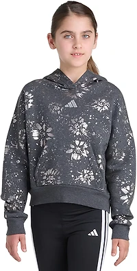 adidas Girls' Allover Print Glam Hooded Pullover