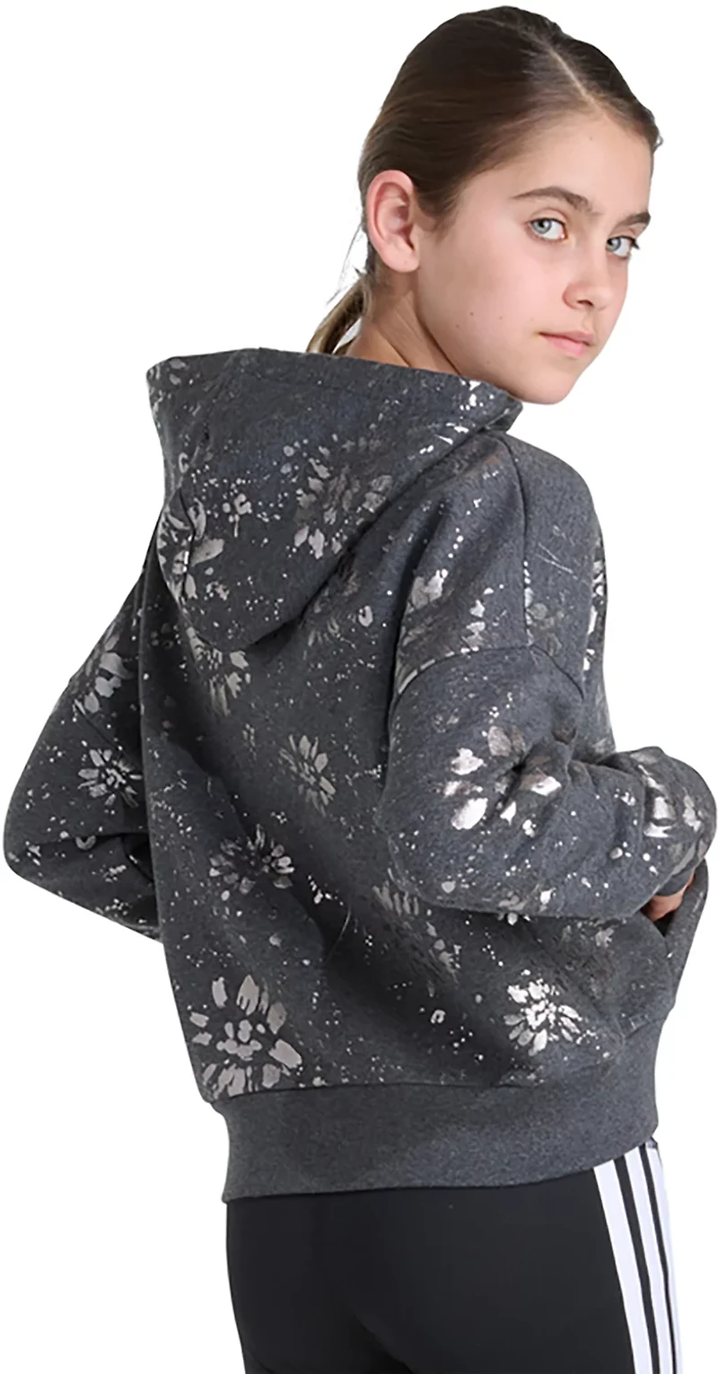 adidas Girls' Allover Print Glam Hooded Pullover