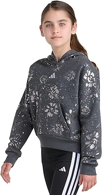 adidas Girls' Allover Print Glam Hooded Pullover