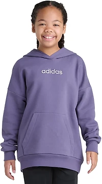 adidas Girls' Embroidered Linear Hooded Pullover