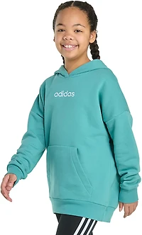 adidas Girls' Embroidered Linear Hooded Pullover
