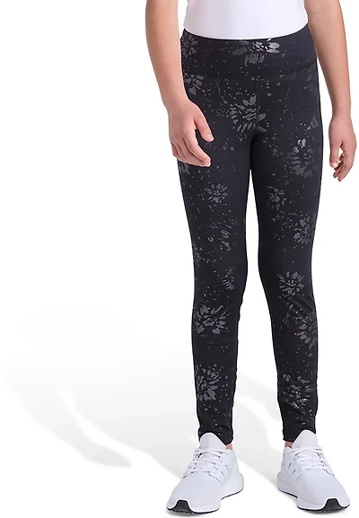 adidas Girls' All Over Print Foil Cozy Leggings