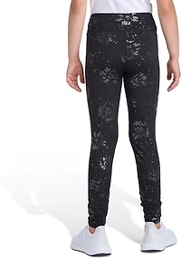 adidas Girls' All Over Print Foil Cozy Leggings
