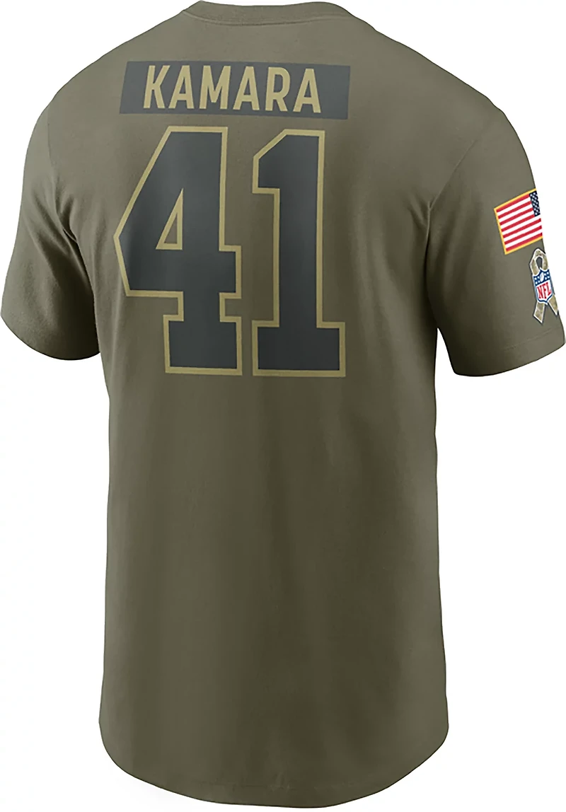 Nike Men's Saints Salute to Service Alvin Kamara Player Name & Number T-shirt