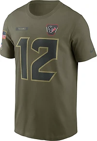 Nike Men's Texans Salute to Service Nico Collins Player Name & Number T-shirt