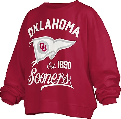 Pressbox Women's Oklahoma Old Standard Puff Janise Oversize Crew Sweatshirt