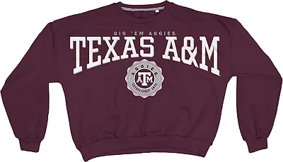 Pressbox Women's Texas A&M Parthenon Janise Oversize Crew Sweatshirt