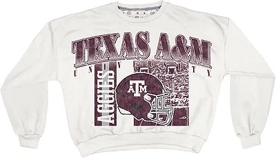 Pressbox Women's Texas A&M Zone 2 Sided Janise Oversize Crew Sweatshirt