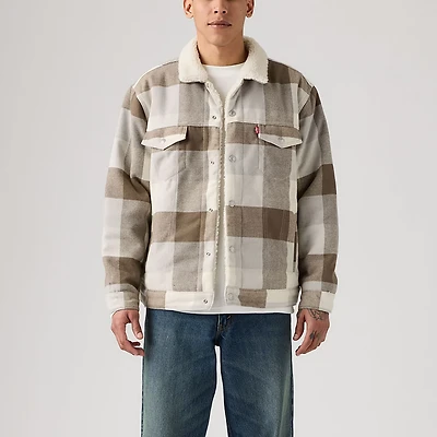 Levi's Men's Sherpa Plaid Trucker Jacket