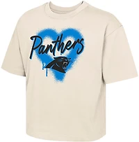 Outerstuff Girls' Panthers Spray Heart Boxy T-shirt