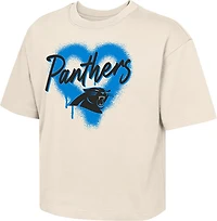 Outerstuff Girls' Panthers Spray Heart Boxy T-shirt