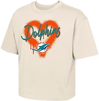 Outerstuff Girls' Dolphins Spray Heart Boxy T-shirt
