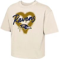 Outerstuff Girls' Ravens Spray Heart Boxy T-shirt