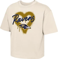 Outerstuff Girls' Ravens Spray Heart Boxy T-shirt