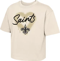 Outerstuff Girls' Saints Spray Heart Boxy T-shirt