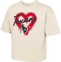 Outerstuff Girls' Texans Spray Heart Boxy T-shirt