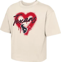 Outerstuff Girls' Texans Spray Heart Boxy T-shirt