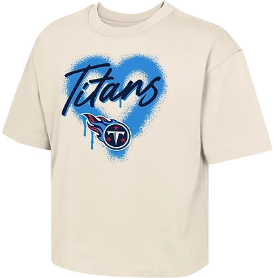 Outerstuff Girls' Titans Spray Heart Boxy T-shirt