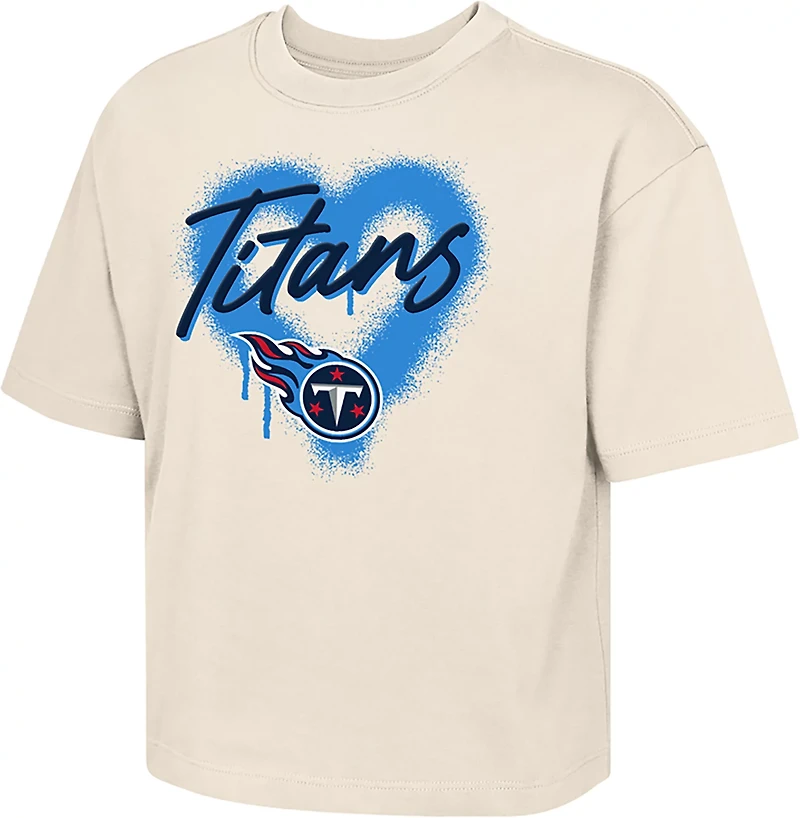 Outerstuff Girls' Titans Spray Heart Boxy T-shirt