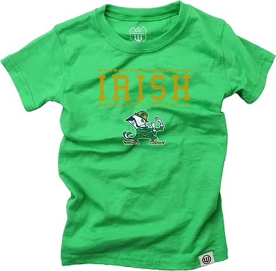 Wes & Willy Girls' Notre Dame Fighting Irish Over Mascot Short Sleeve Graphic T-shirt