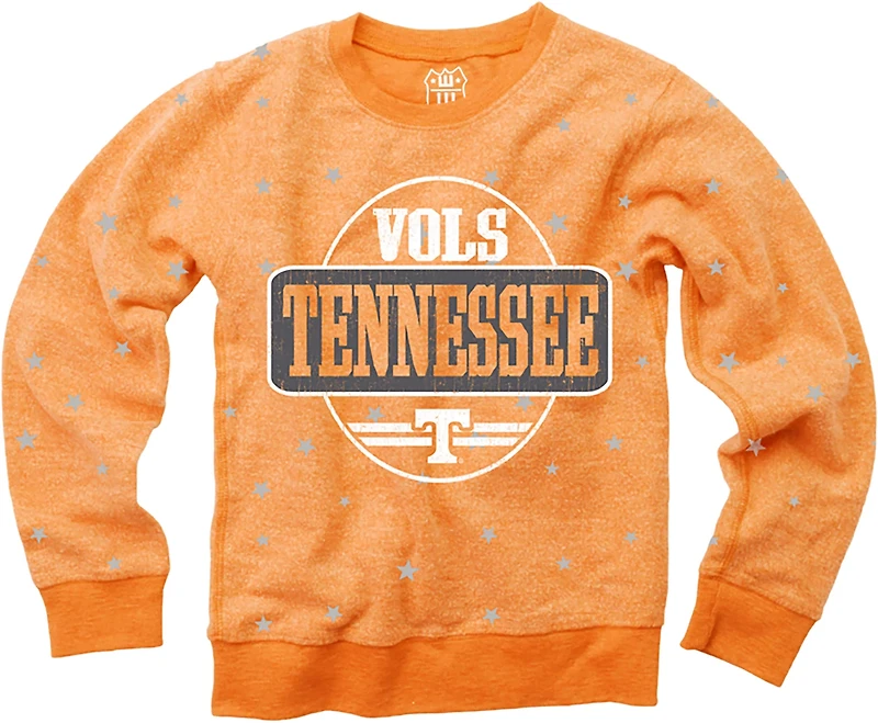 Wes & Willy Girls' Tennessee Volunteers Shimmer Star Fleece Sweatshirt