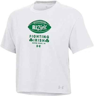 Under Armour Women's University of Notre Dame Fighting Irish All Fight Football Over Team Day Short Sleeve Graphic T-shirt