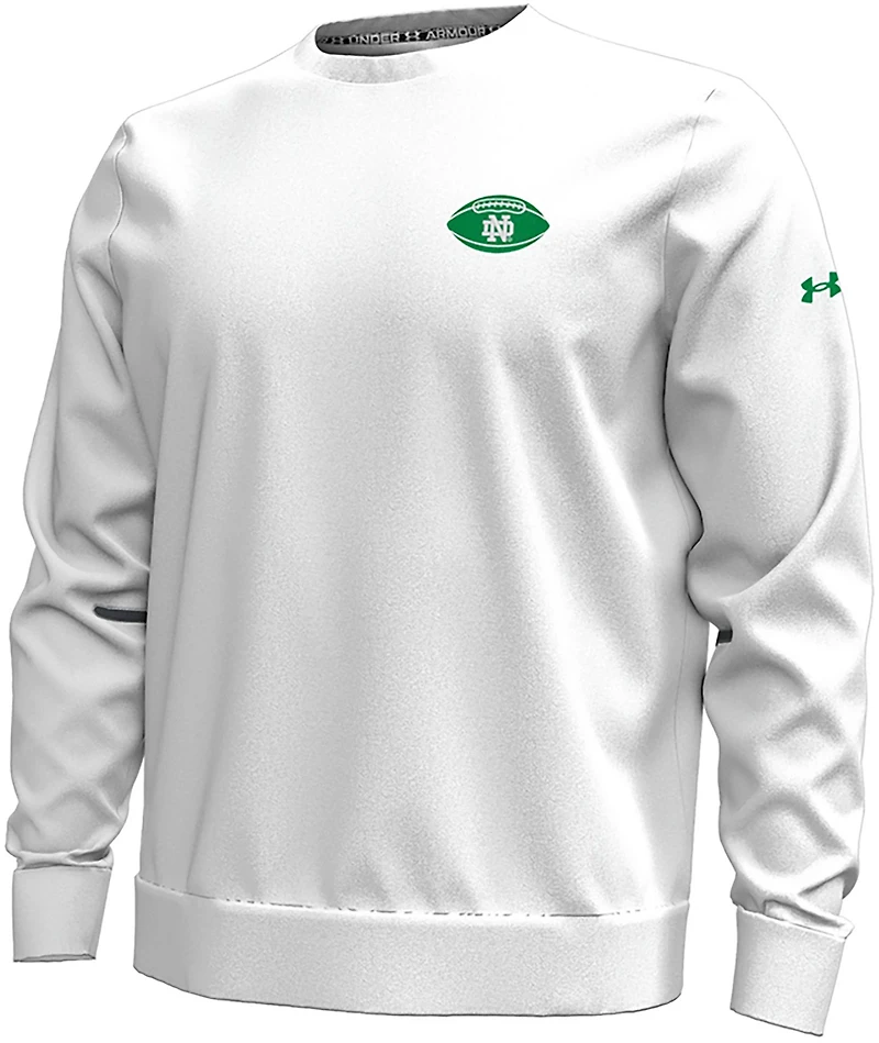 Under Armour Men's University of Notre Dame Fighting Irish Primary Logo Small Football Unstoppable Relaxed Fleece Crew