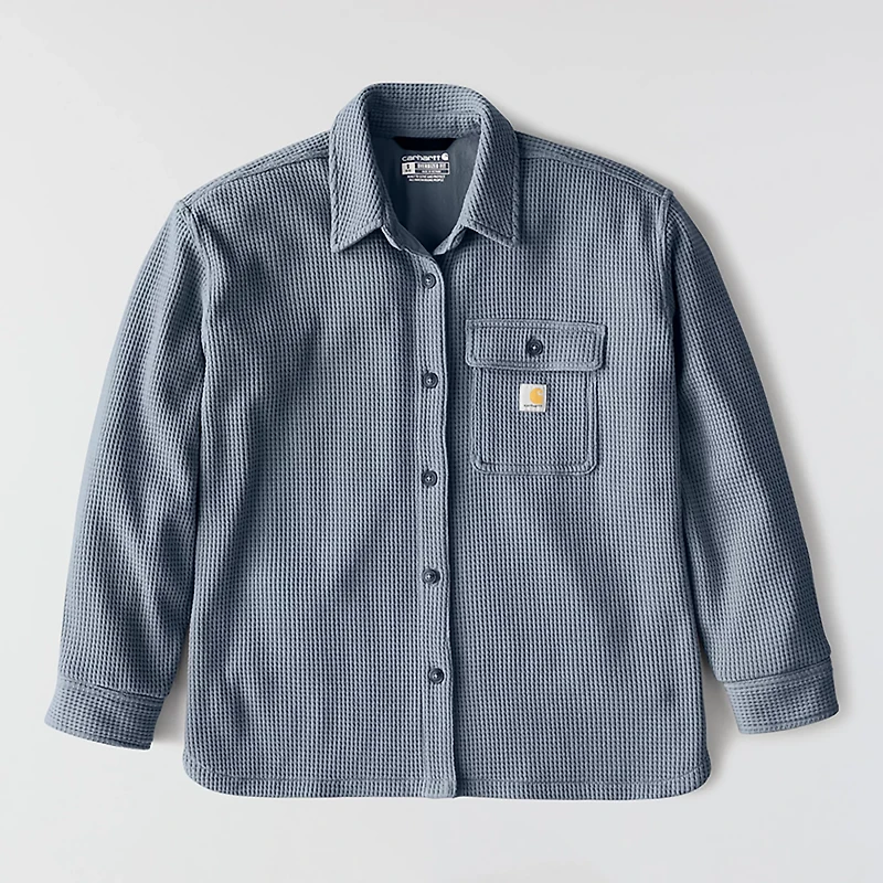 Carhartt Women's Heavyweight Waffle Knit Long Sleeve Button Up Shirt