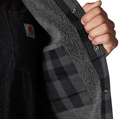 Carhartt Men's Relaxed Fit Flannel Sherpa-Lined Shirt Jac