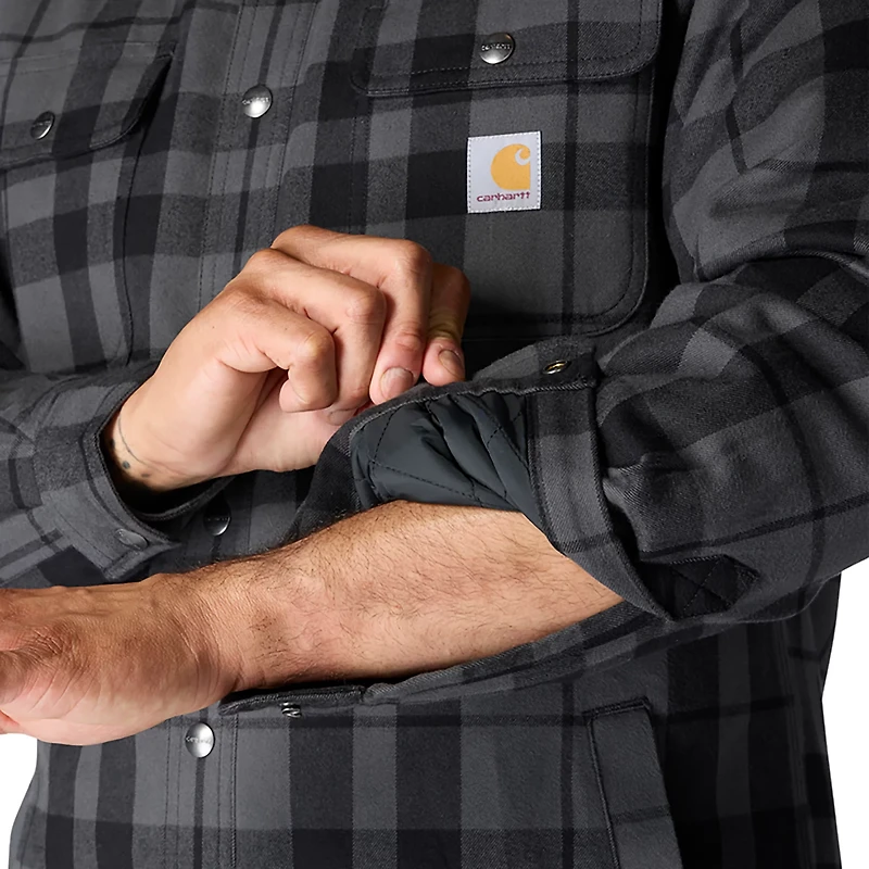 Carhartt Men's Relaxed Fit Flannel Sherpa-Lined Shirt Jac