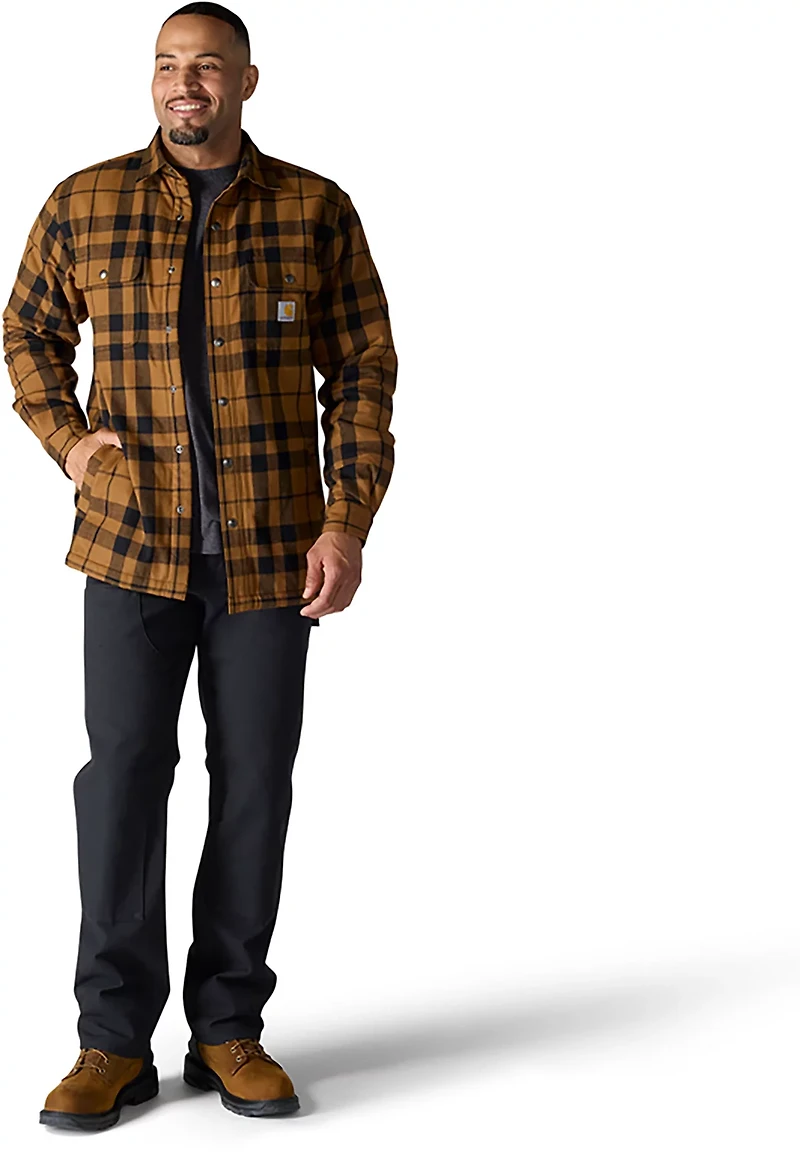 Carhartt Men's Relaxed Fit Flannel Sherpa-Lined Shirt Jac