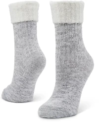 Magellan Outdoors Women's Foldover Heather Lodge Crew Socks