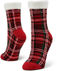 Magellan Outdoors Women's Foldover Plaid Lodge Crew Socks
